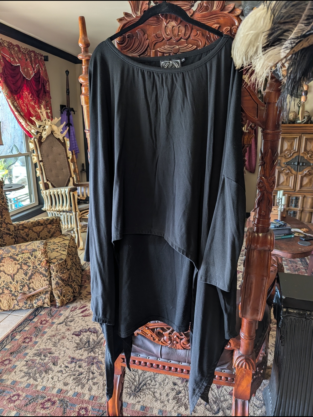Killstar Black Asymmetrical Tunic Top